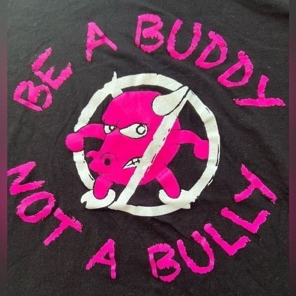 PINK shirt day t-Shirt, be A buddy not A bully, youth large (14) - Picture 2 of 4
